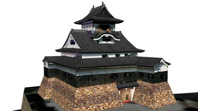 日式建筑城堡外观SU模型QQ浏览器截图20200317164901(2)