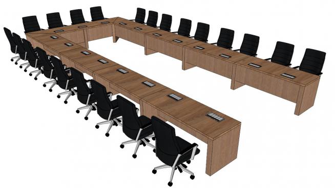高端会议室桌椅su模型