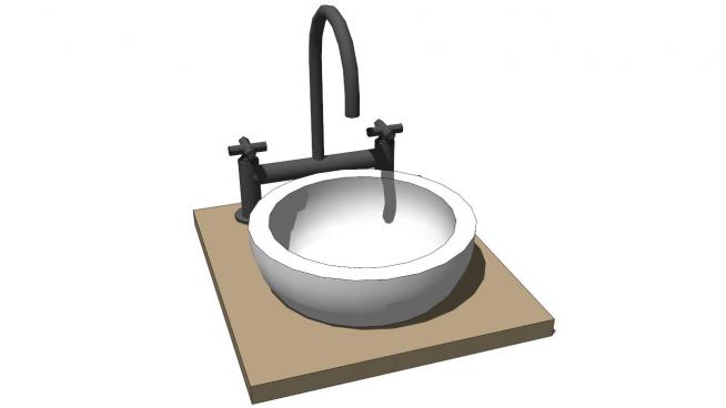 洗手池sketchup模型