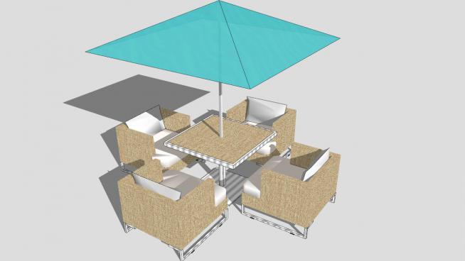 室外沙发sketchup模型