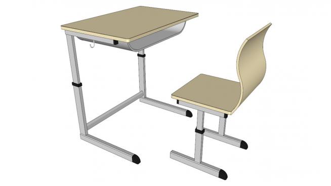 教室桌椅sketchup模型