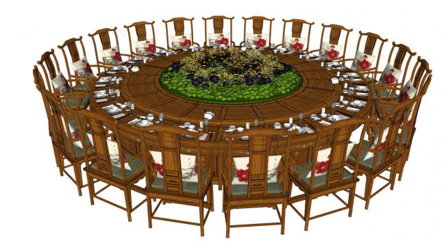 餐厅桌椅sketchup模型