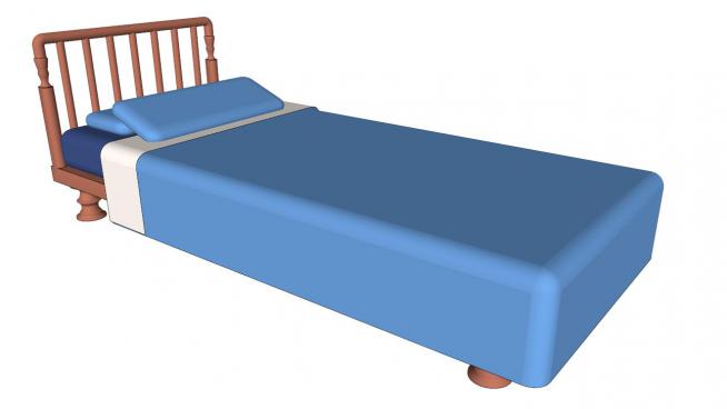 单人床sketchup模型
