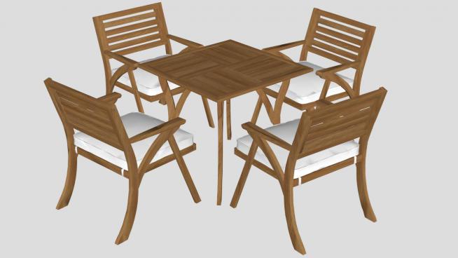 方桌椅子sketchup模型