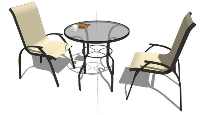 西餐厅咖啡厅餐桌椅su模型