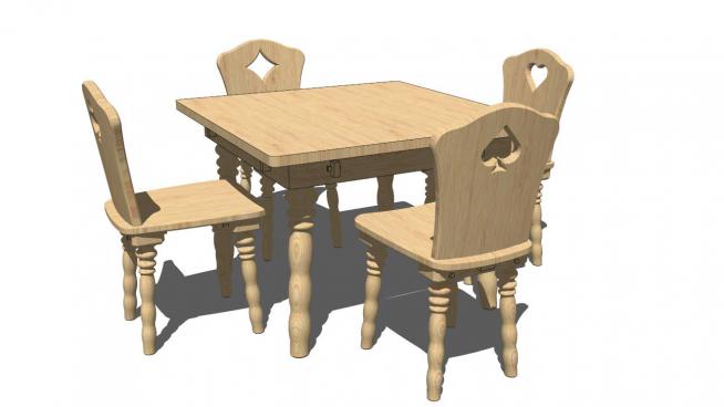桌椅skp模型