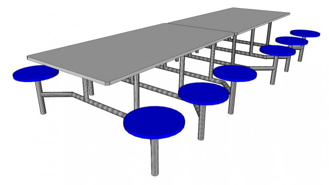 食堂桌子skp模型