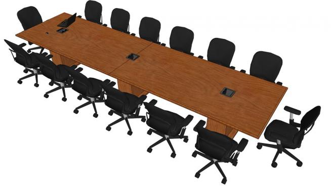 会议桌skp模型