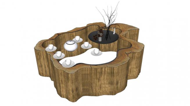 茶桌skp模型