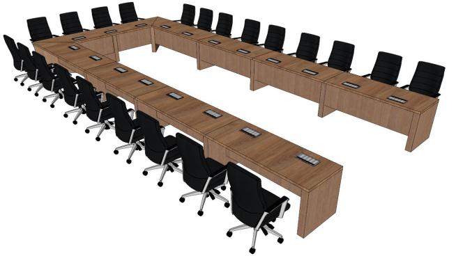 会议桌椅skp模型
