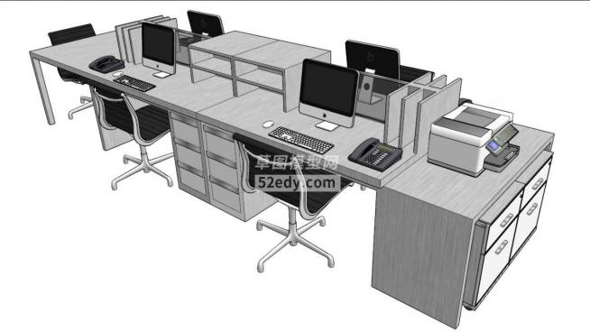 办公桌椅skp模型